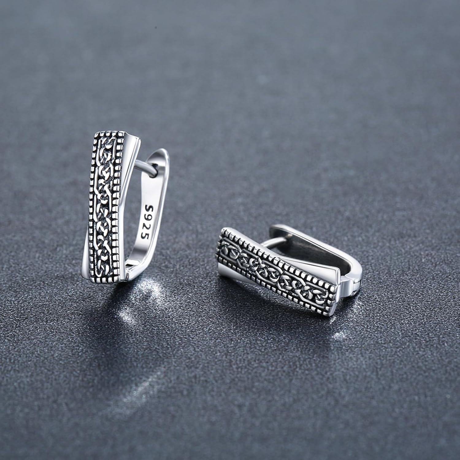wholesale 925 Sterling Silver Celtic Knot Hoop Earring Set - Mens Womens Fashion -0-2