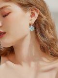 wholesale 925 Sterling Silver Celtic Triquetra Knot Abalone Shell Drop Earrings-0-1