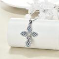 wholesale 925 Sterling Silver Celtic Knot Cross Pendant with Opal and Yellow CZ Stones - Religious  for Women & Men-0-2