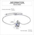 wholesale 925 Sterling Silver Blue Crystal Heart Sloth Charm Bracelet for Women and Girls-0-3