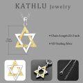 wholesale 925 Sterling Silver Gold Plated Star of David Pendant Necklace  for Men s-0-2