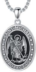wholesale 925 Sterling Silver Saint Michael Protect Us Medal Necklace for Men/Women-0-0