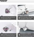 wholesale 925 Sterling Silver Purple Heart Crystal Urn Keepsake Memorial Pendant Necklace-0-4