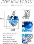 wholesale 925 Sterling Silver Blue Crystal Butterfly Pendant Necklace  for Women-0-4