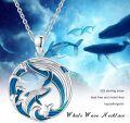 wholesale 925 Sterling Silver Dolphin in Ocean Waves Necklace - Beach s for Women & Girls-0-4