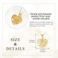 wholesale 14K Gold Diamond Natural Heart Rose Flower Pendant Necklace-0-4