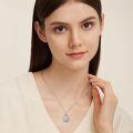 wholesale 925 Sterling Silver White Gold Plated Turquoise Cactus Mountain Moon Star Pendant Necklace-0-5