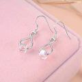 wholesale 925 Sterling Silver Infinity Cube Austrian Crystal Leverback Earrings-0-2