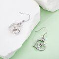 wholesale 925 Sterling Silver Dalmatian Love You Forever Heart Drop Earrings Gift for Women-0-2