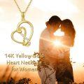 wholesale 14K Gold Moissanite Diamond Cut Infinity Heart Pendant Necklace for Women-0-4