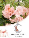 wholesale  Sterling Silver Moon Pendant Birth Flower Necklace for Women -0-1