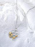 wholesale 925 Sterling Silver Honeycomb Bee Pendant Necklace-0-3