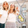 wholesale Sterling Silver Australian Crystal Infinity Twins Sister Necklace with Birthstone-0-9
