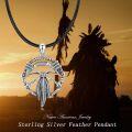 wholesale 925 Sterling Silver Abalone Shell Feather Crossed Arrows Shield Pendant Necklace-0-5