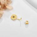 wholesale 14k Yellow Gold Sunflower Belly Button Ring Navel Piercing Jewelry for Women Girls-0-2