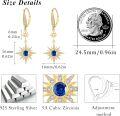 wholesale 925 Sterling Silver Gold-Plated Moonstone & Opal Starburst Leverback Drop Earrings-0-70