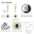 wholesale 925 Sterling Silver Gold-Plated Moonstone & Opal Starburst Leverback Drop Earrings-0-70