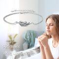 wholesale 925 Sterling Silver Angel Wing Memorial Bracelet with Funnel and Spoon - Ashes Holder  for Women-0-1