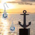 wholesale 925 Sterling Silver Nautical Ship Wheel & Starfish Drop Earrings for Women - Christmas Gifts-0-4