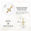 wholesale 14K Gold Heart-Shaped Emerald Cross Pendant Necklace for Women's s-0-5