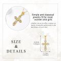 wholesale 14k Gold Cross Pendant With Green Heart Gemstone Necklace-0-5