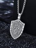 wholesale 925 Sterling Silver Archangel St Michael Protect Us Shield Pendant Necklace 925  for Men & Women-0-2