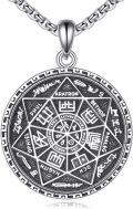 wholesale 925 Sterling Silver Zodiac Sign Pentacle Pendant Ancient Symbol Talisman Charm Necklace for Women and Men-0-0