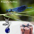 wholesale Sterling Silver Natural Created Gemstone Dragonfly Necklace Pendant-0-4