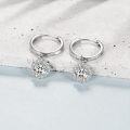 wholesale White Gold Plated 925 Sterling Silver Round Cut Moissanite Flower Drop Dangle Leverback Earrings for Women-0-4