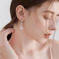 wholesale 925 Sterling Silver Green Turquoise Drop Earrings Platinum Plated Twisted Swirl Jewelry For Women-0-42