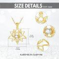 wholesale 14K Gold Lotus Flower Pendant Necklace with Cubic Zirconia - Yoga s for Women-0-3
