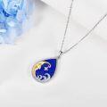 wholesale 925 Sterling Silver Teardrop Abalone Shell & Lapis Lazuli Starry Night Pendant Necklace-0-3