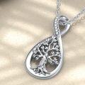 wholesale 925 Sterling Silver Infinity Tree of Life Pendant Necklace with Cubic Zirconia for Women's Fashion s-0-4