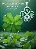 wholesale 925 Sterling Silver Green Crystal Shamrock Celtic Knot Claddagh Motherhood Love Knot Pendant Necklace for Women Gifts-0-5