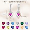 wholesale TOUPOP Pink Tourmaline October Birthstone Earrings Sterling Silver Rose Heart Pink Tourmaline Earrings Heart Butterfly Earrings Jewelry Anniversary Birthday Christmas Gifts For Women Her Wife Mom -0-4