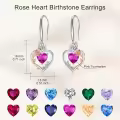 TOUPOP Sterling Silver Pink Tourmaline Heart Butterfly Earrings-0-4