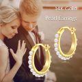wholesale 925 Sterling Silver Hoop Earrings Wholesale With Pearl Accents-0-1