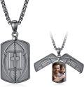 wholesale 925 Sterling Silver Football Cross Photo Locket Necklace for Men's Gifts-0-0