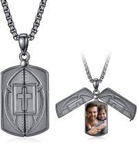 wholesale 925 Sterling Silver Football Cross Photo Locket Necklace for Men's Gifts-Rugby