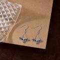 wholesale 925 Sterling Silver Bat Drop Earrings with Red Crystal Accents for Women and Girls-0-2