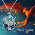 wholesale 925 Sterling Silver Rainbow Crystal Phoenix Pendant Necklace for Women-0-6