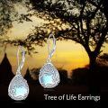 wholesale 925 Sterling Silver Tree of Life Moonstone Drop Earrings for Women-0-5
