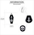 wholesale 925 Sterling Silver Black Enamel Skull Coffin Gothic Drop Earrings for Women Halloween s-0-4