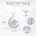 wholesale 925 Sterling Silver Guardian Angel on Crescent Moon Pendant Necklace Gift for Wife/Mom/Birthday/Christmas-0-3