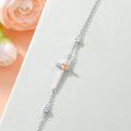 wholesale 925 Sterling Silver Heart and Cross Charm Anklet 925 Jewelry for Women Girls Minimalist Foot Chain Beach Summer Gift Idea-0-4