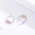 wholesale 925 Sterling Silver Hypoallergenic Sloth Huggie Hoop Earrings Wholesale for Women-0-2
