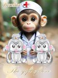 wholesale 925 Sterling Silver Monkey Nurse Stud Earrings for Women Girls Nurses Gift-0-5