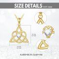 wholesale 14K Gold Diamond Triquetra Trinity Knot Pendant Necklaces for Women s-0-5