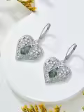 TOUPOP Sterling Silver Moss Agate Natural Stone Leverback Earrings-0-2