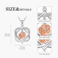 wholesale 925 Sterling Silver Diamond Rose Gold Heart Pendant Necklace for Women Valentines Day Gifts-0-3